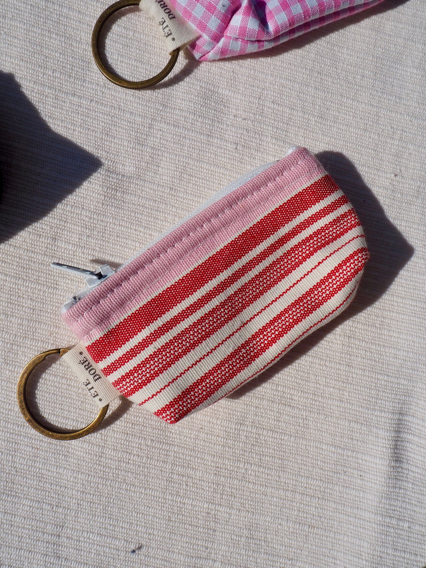 Porte-clés - Rose Rayures