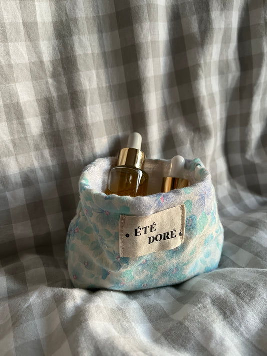 Panière Lingettes - Petites Fleurs Bleues
