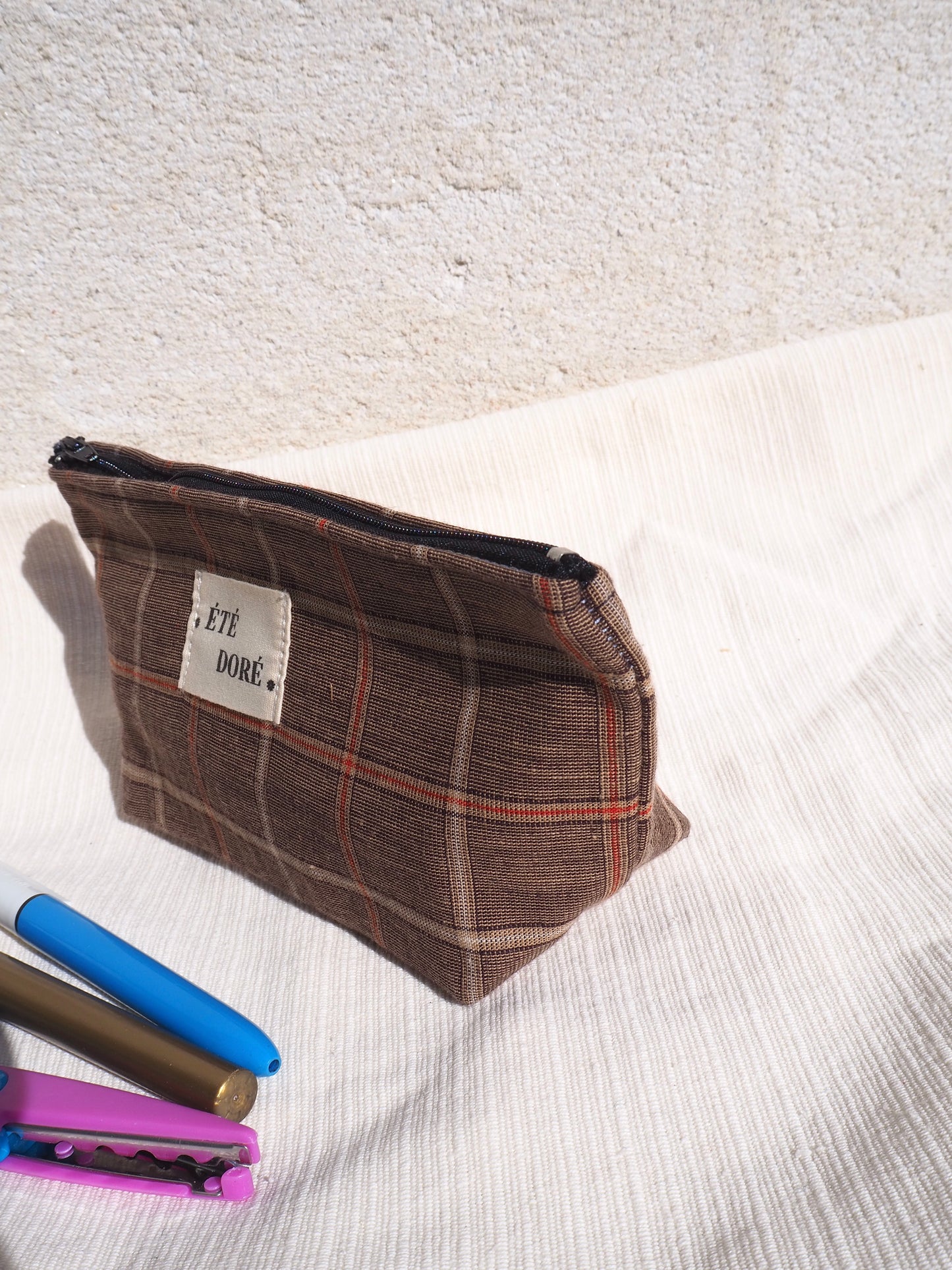 Trousse - Carreaux marron