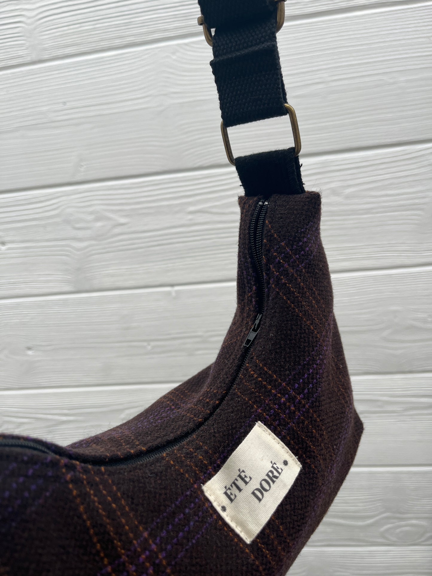 Mini Demi-lune Marron Laine