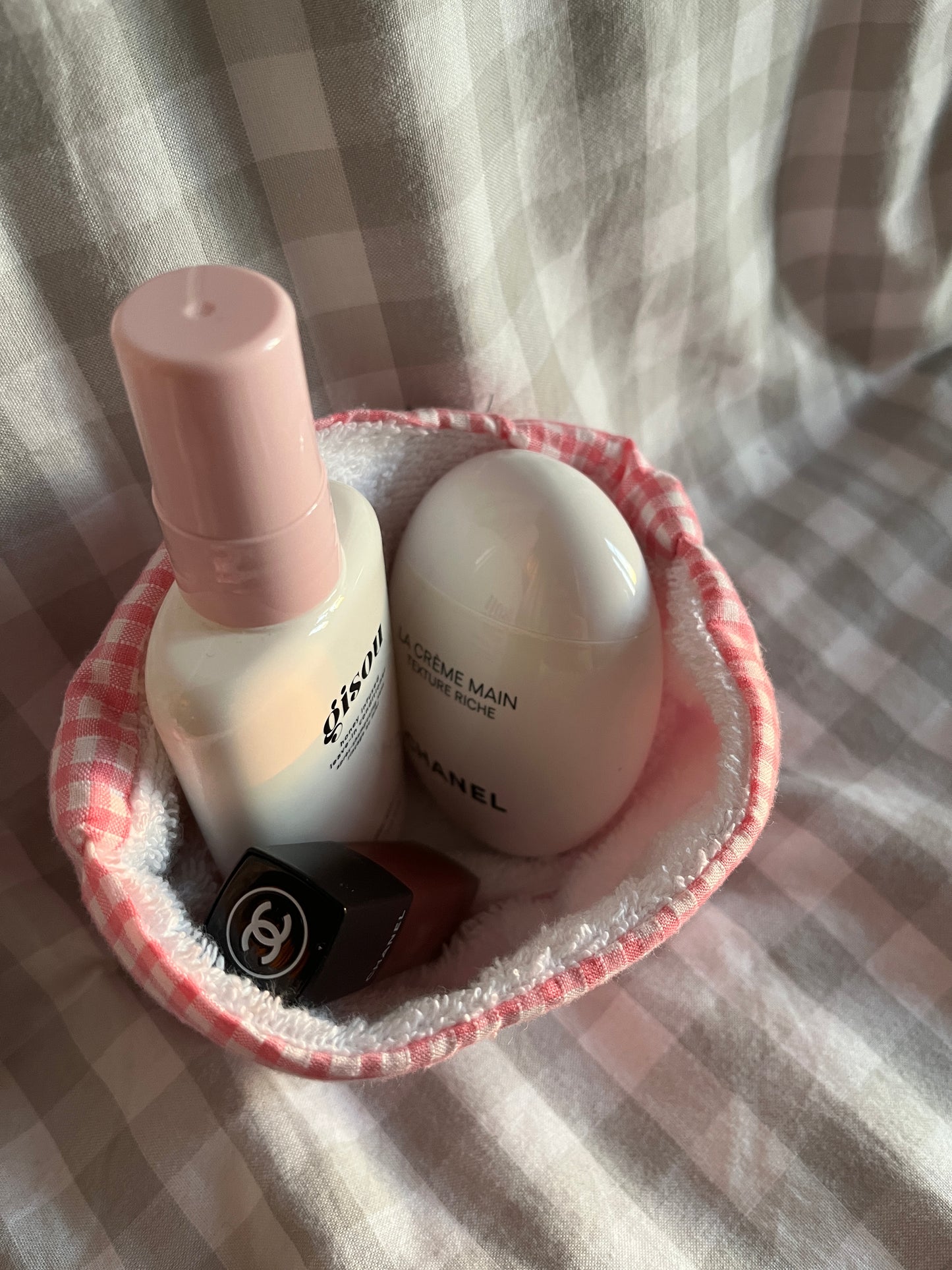 Panière Lingettes - Mini Vichy Rose