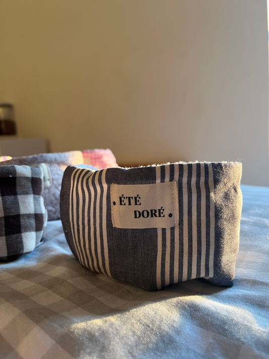 Panière Lingettes Rayures Bleues