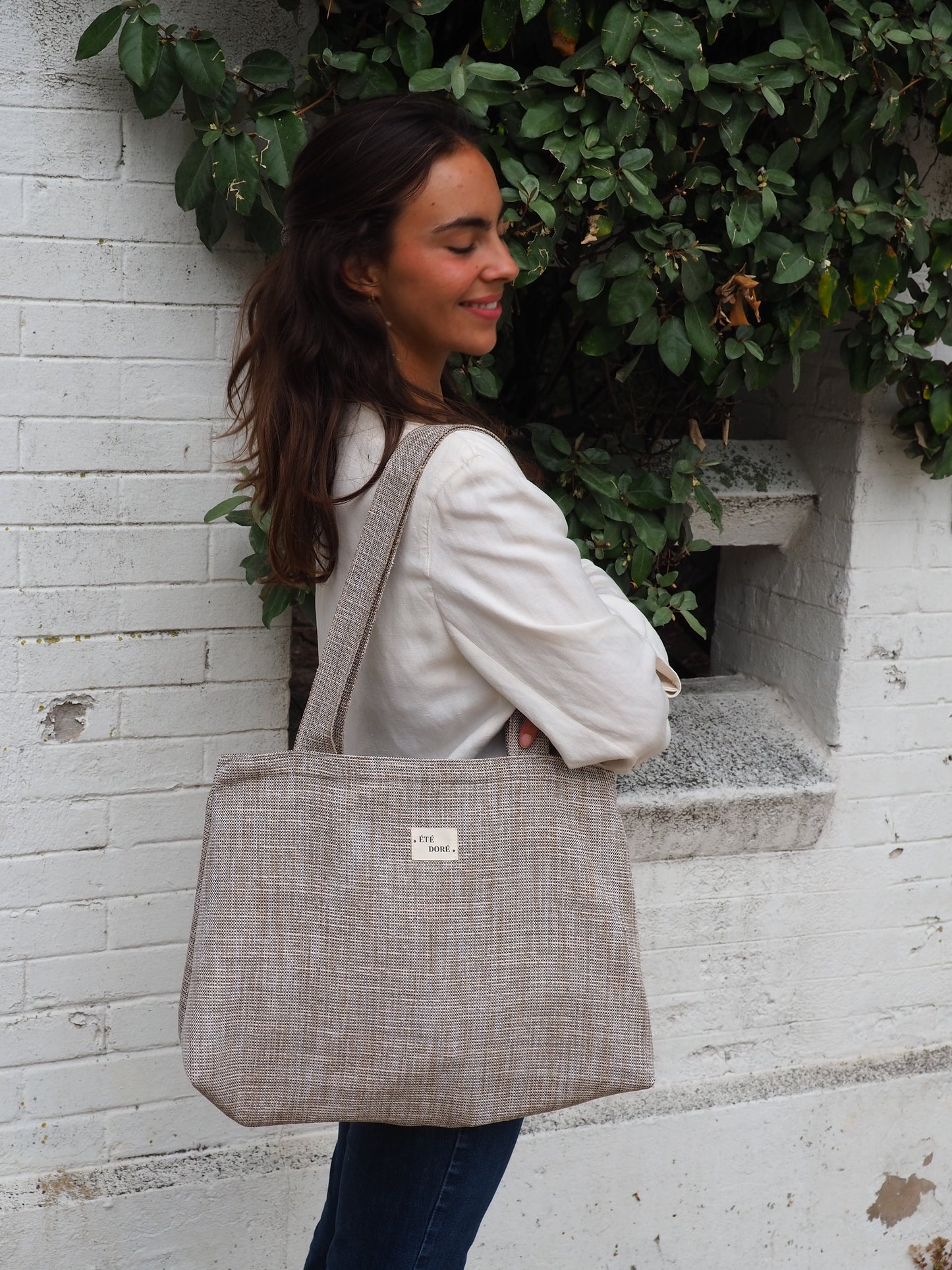 Tote Bag Zippé Poche - Beige meuble