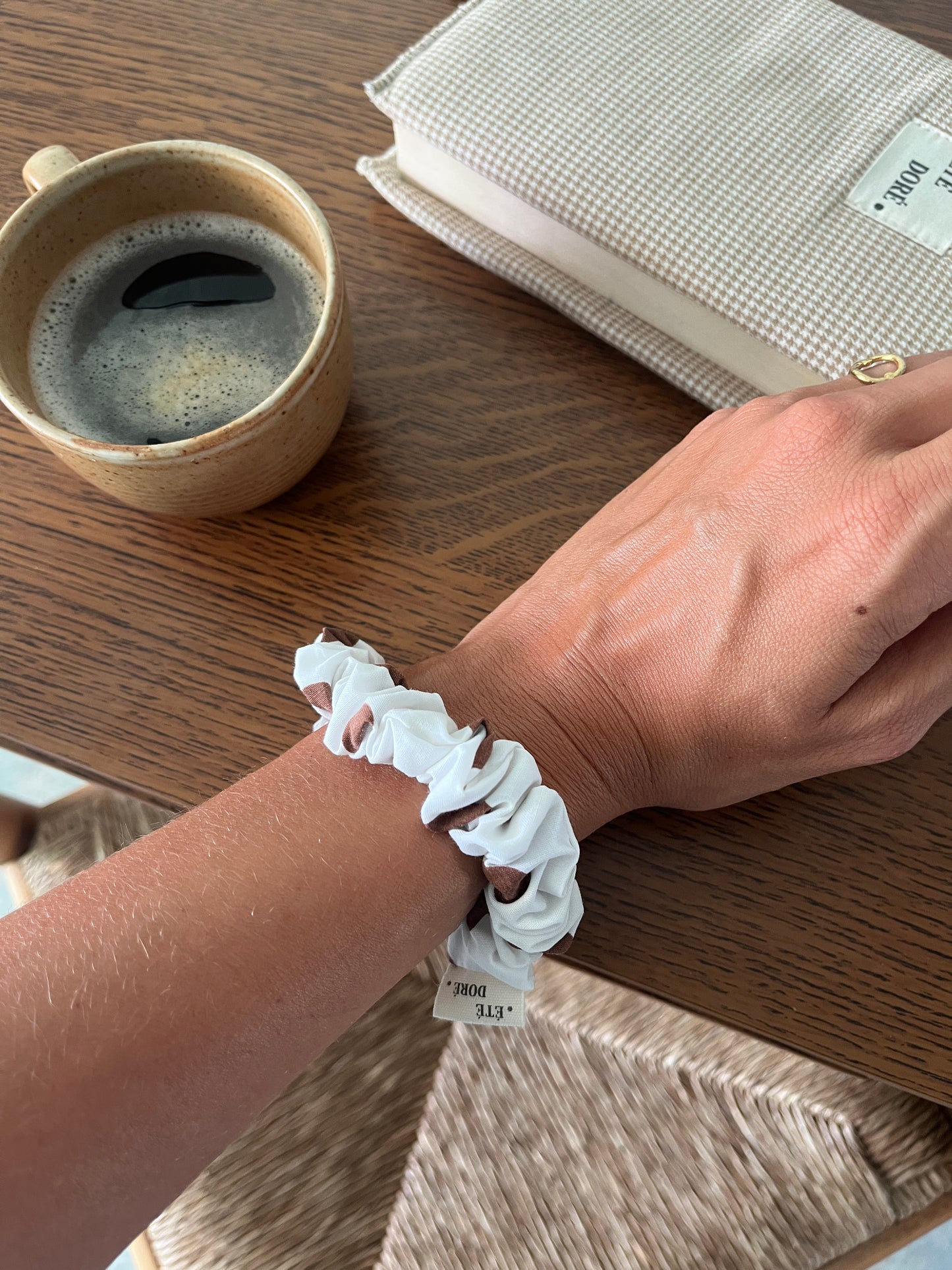 Chouchou petit - Daisy blanc marron