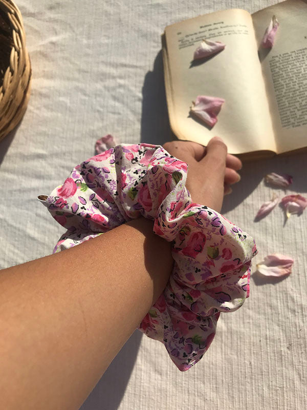 Chouchou Fleurs roses - Oversize