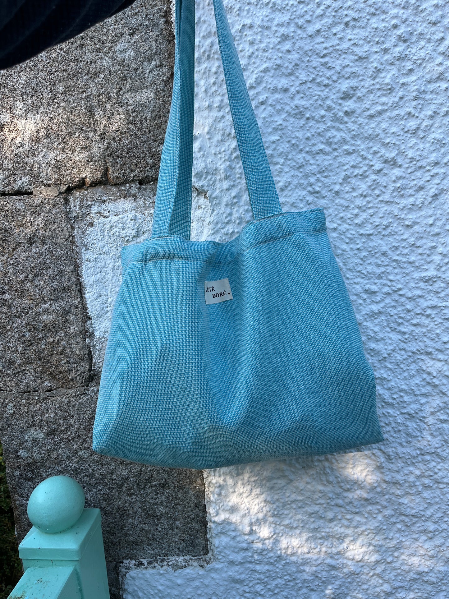 Tote bag poche - Turquoise piscine