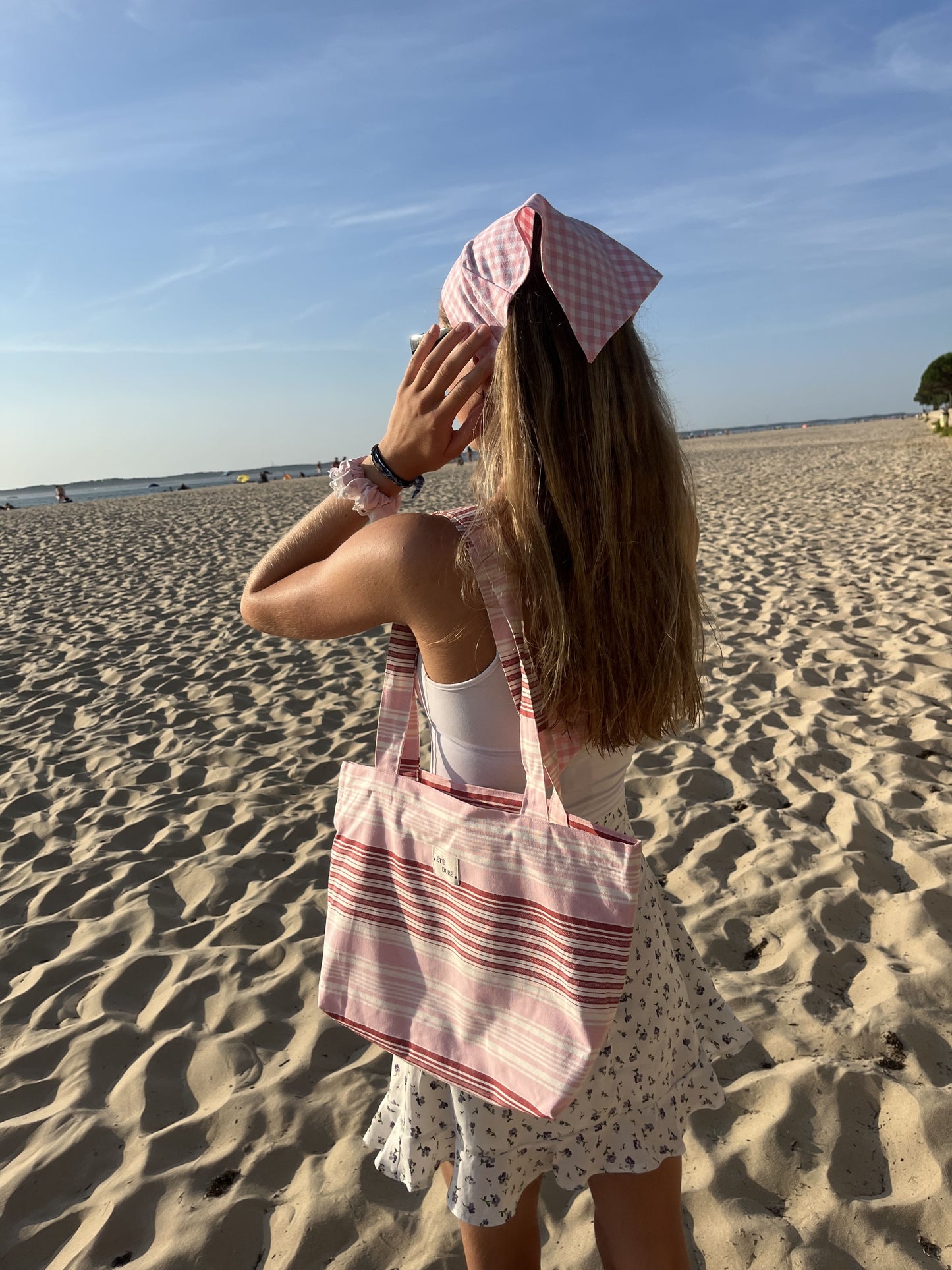 Tote Bag Zippé Rose Rayures