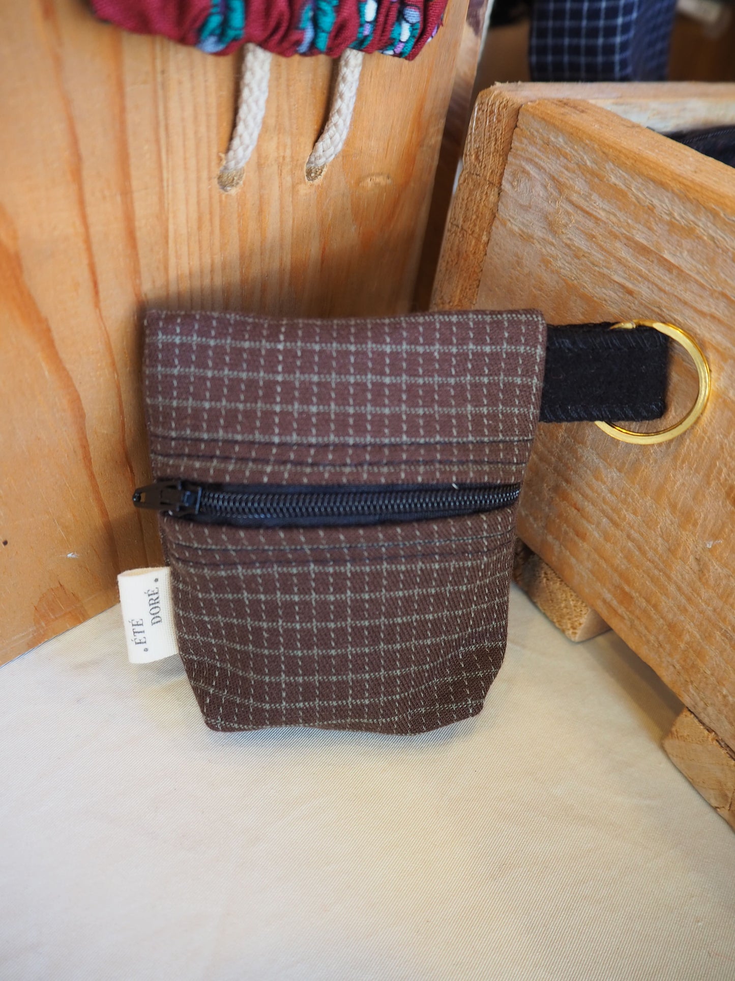 Porte-clés - Marron rayures LD