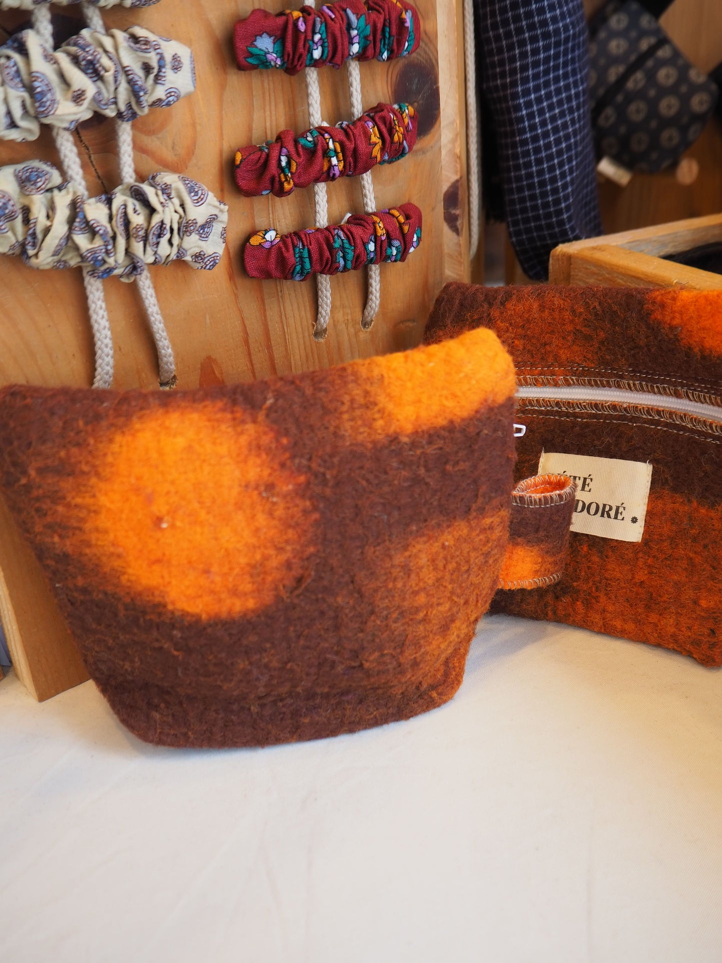 Petite pochette couverture - Marron 70s'