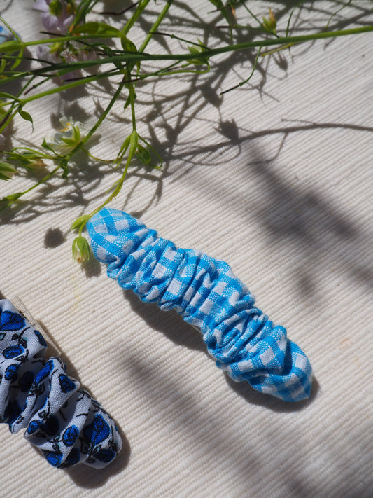 Barrette Plissée Vichy Turquoise