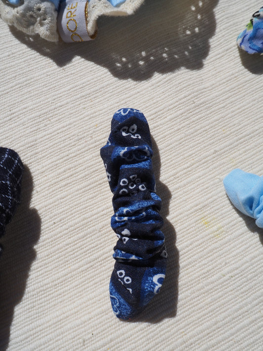 Barrette Plissée Bleu fleurs Hawaii