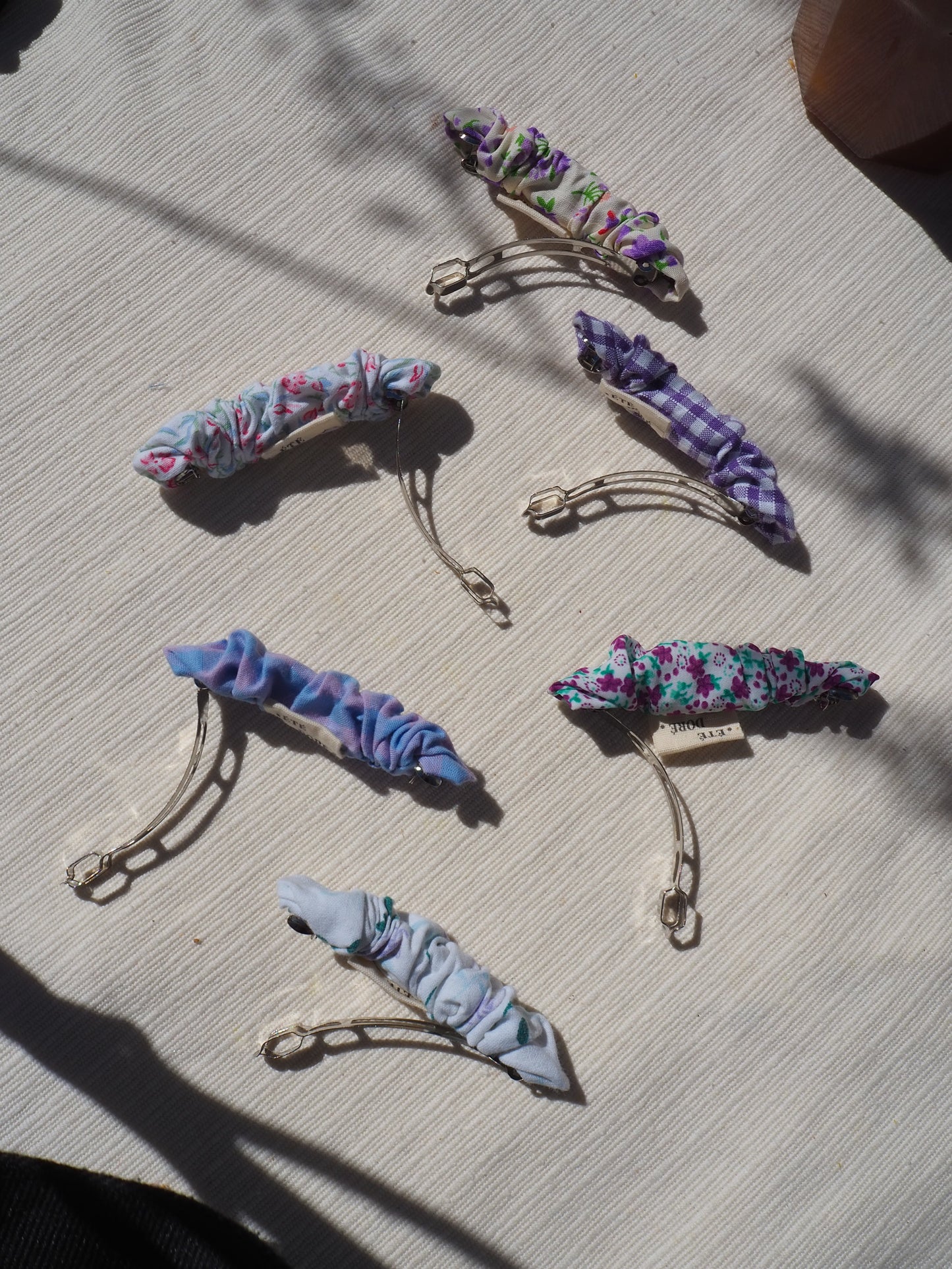 Barrette Plissée Vichy Violet