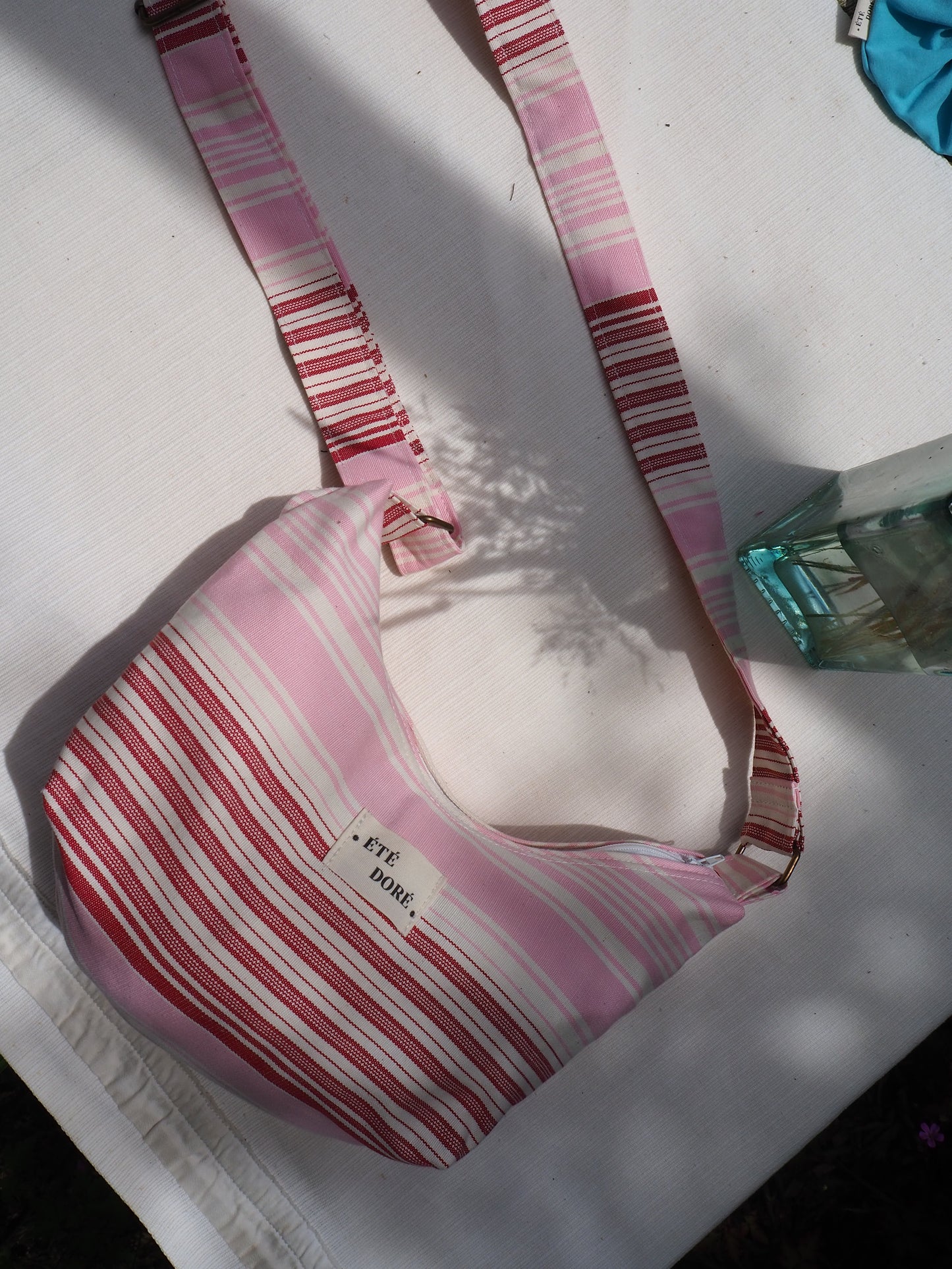 Mini Demi-lune Rose rayures