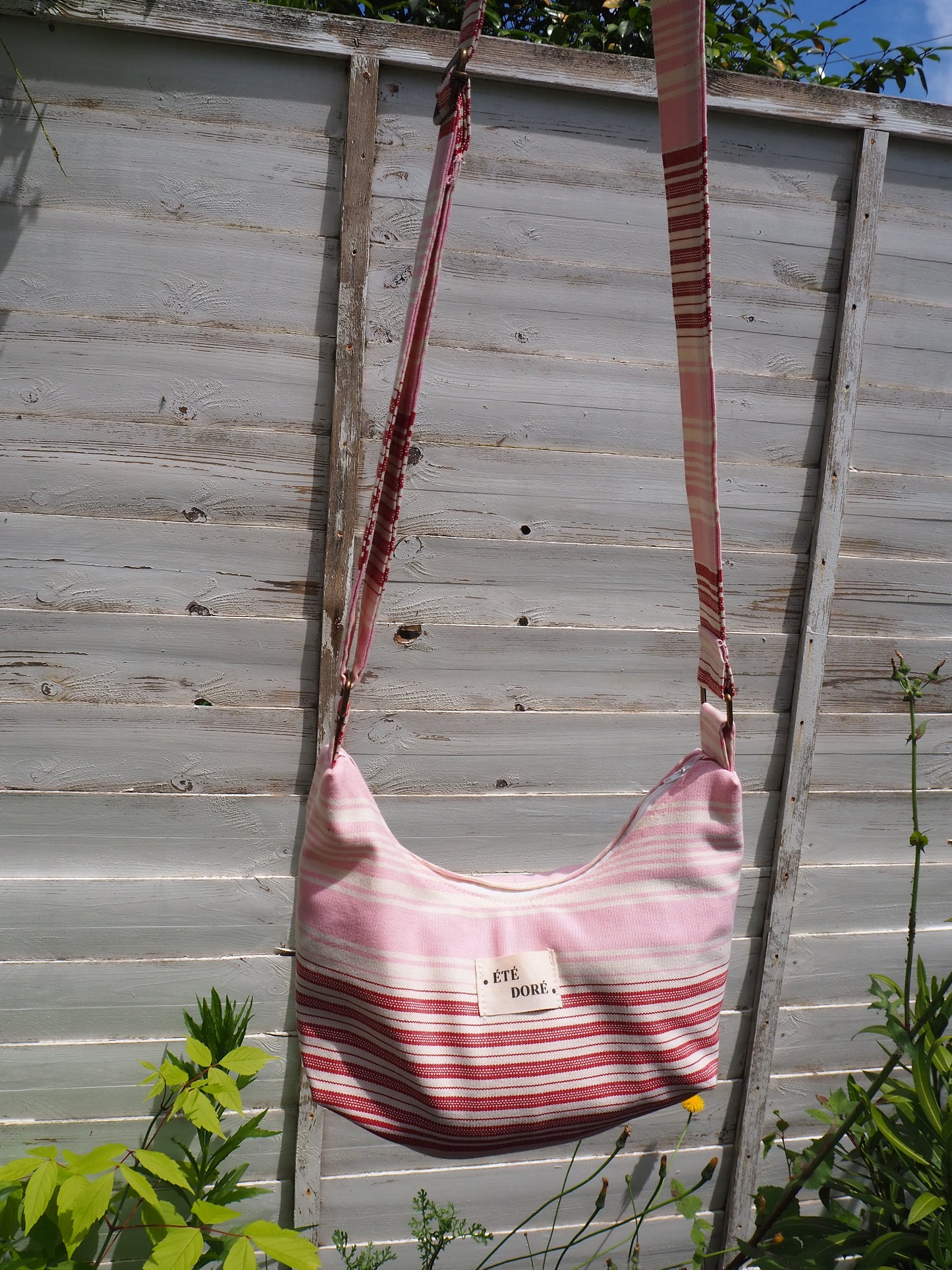 Mini Demi-lune Rose rayures