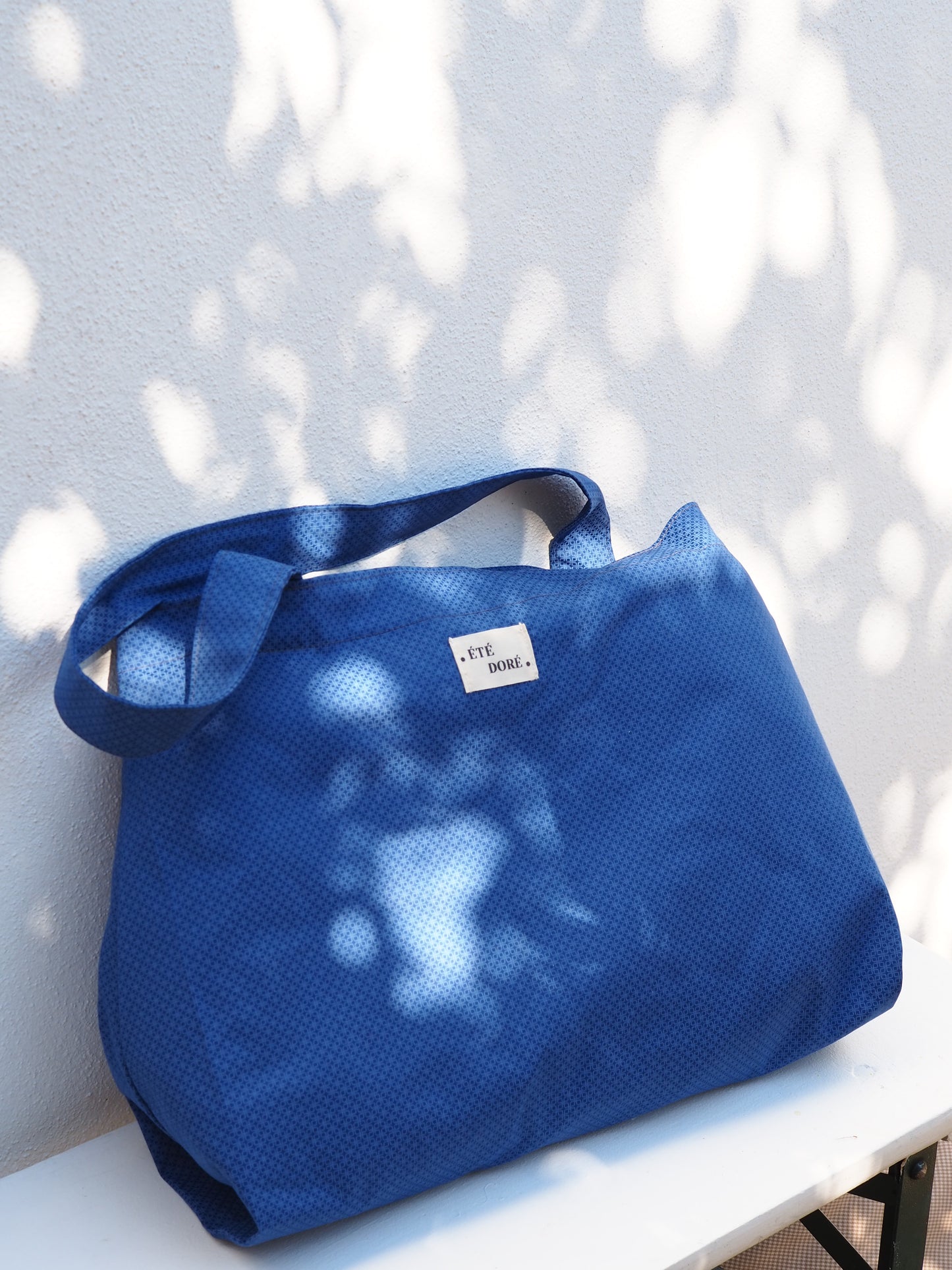 Tote bag poche - Cobalt motifs
