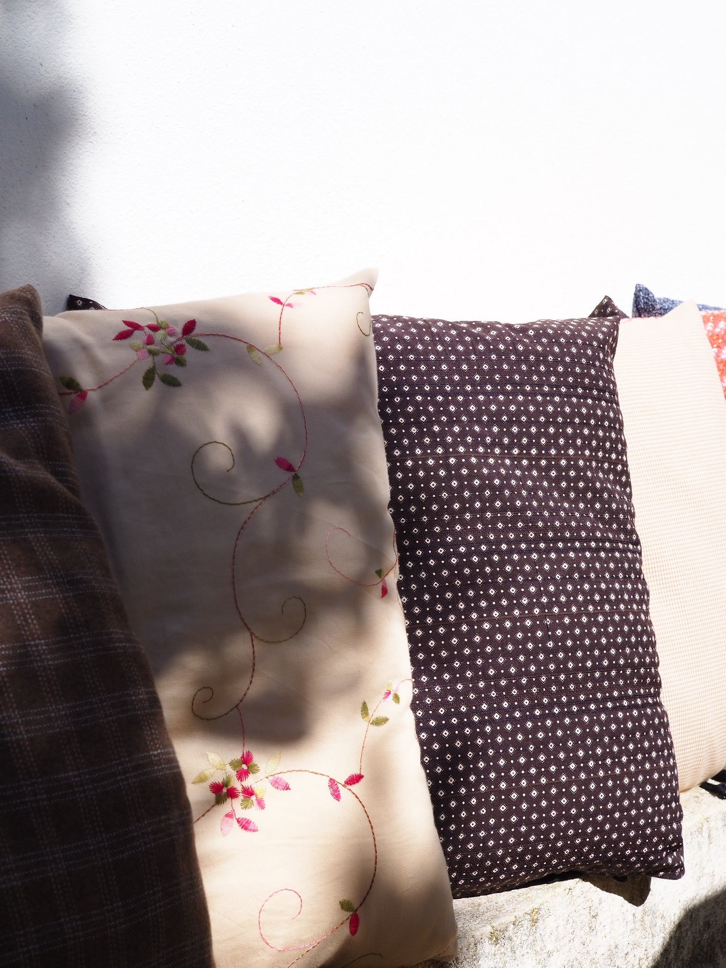 Grand coussin - Marron carreaux