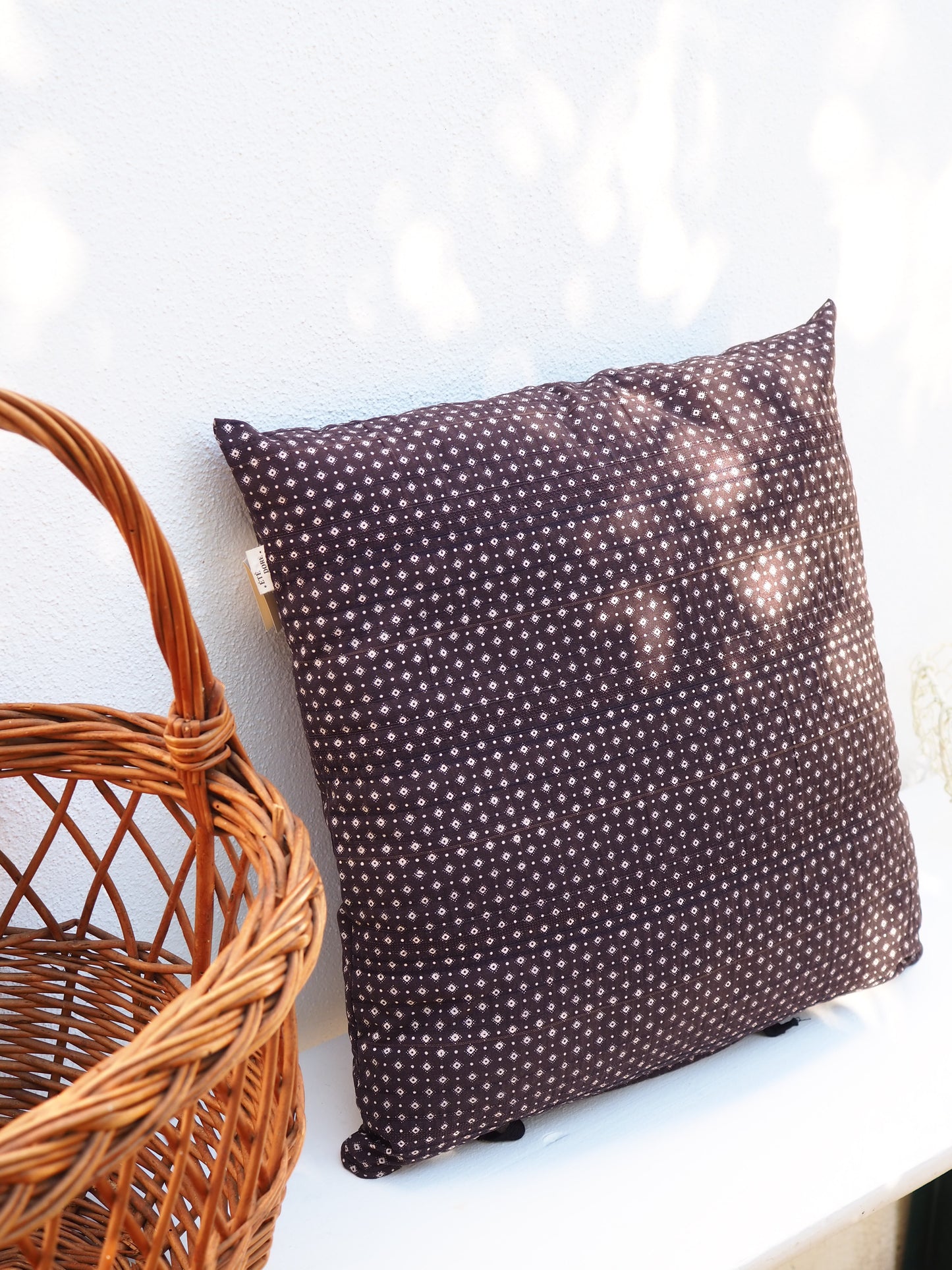 Grand coussin - Marron géométrique