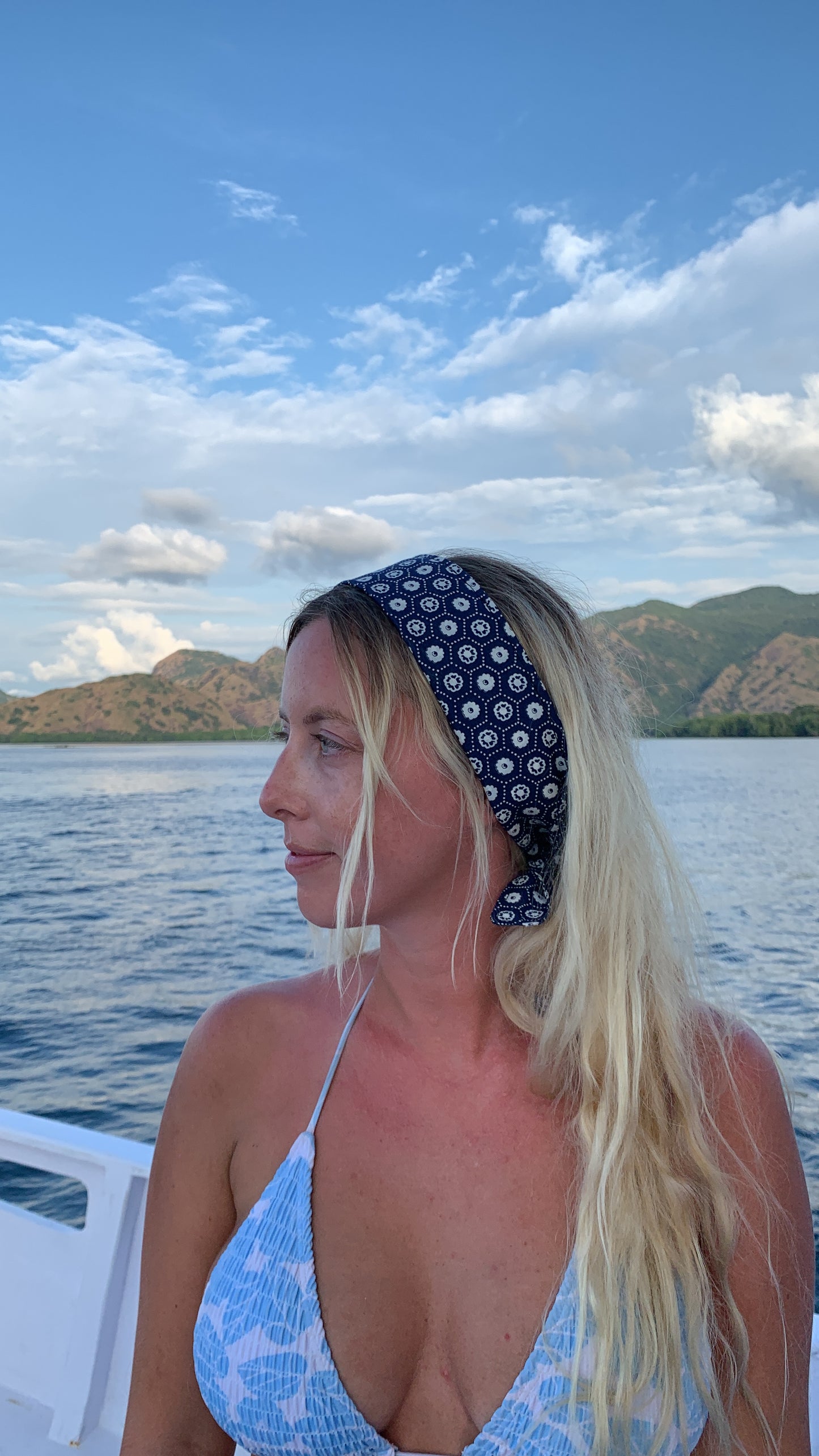Bandeau Bleu Géométrique