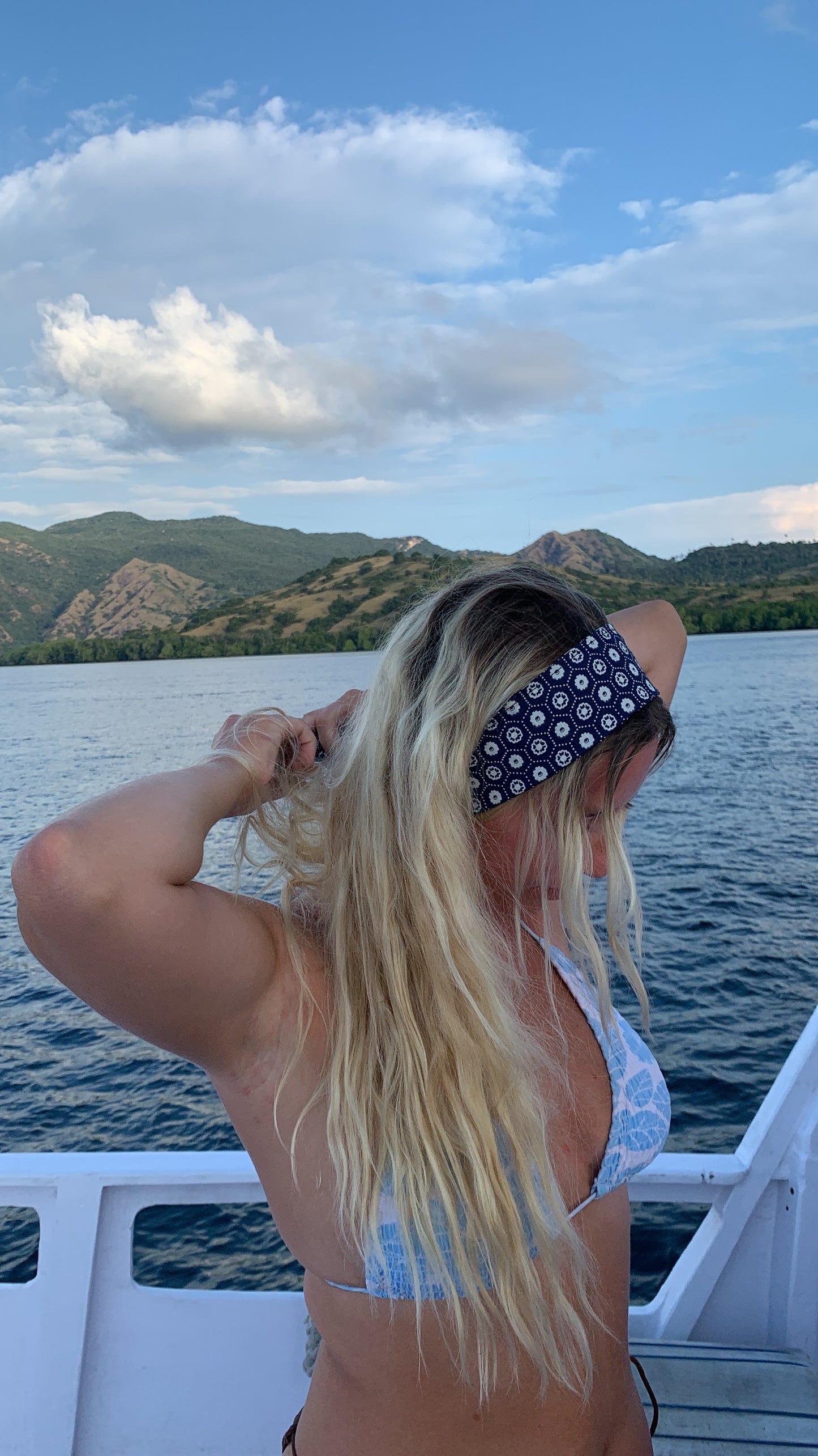 Bandeau Bleu Géométrique