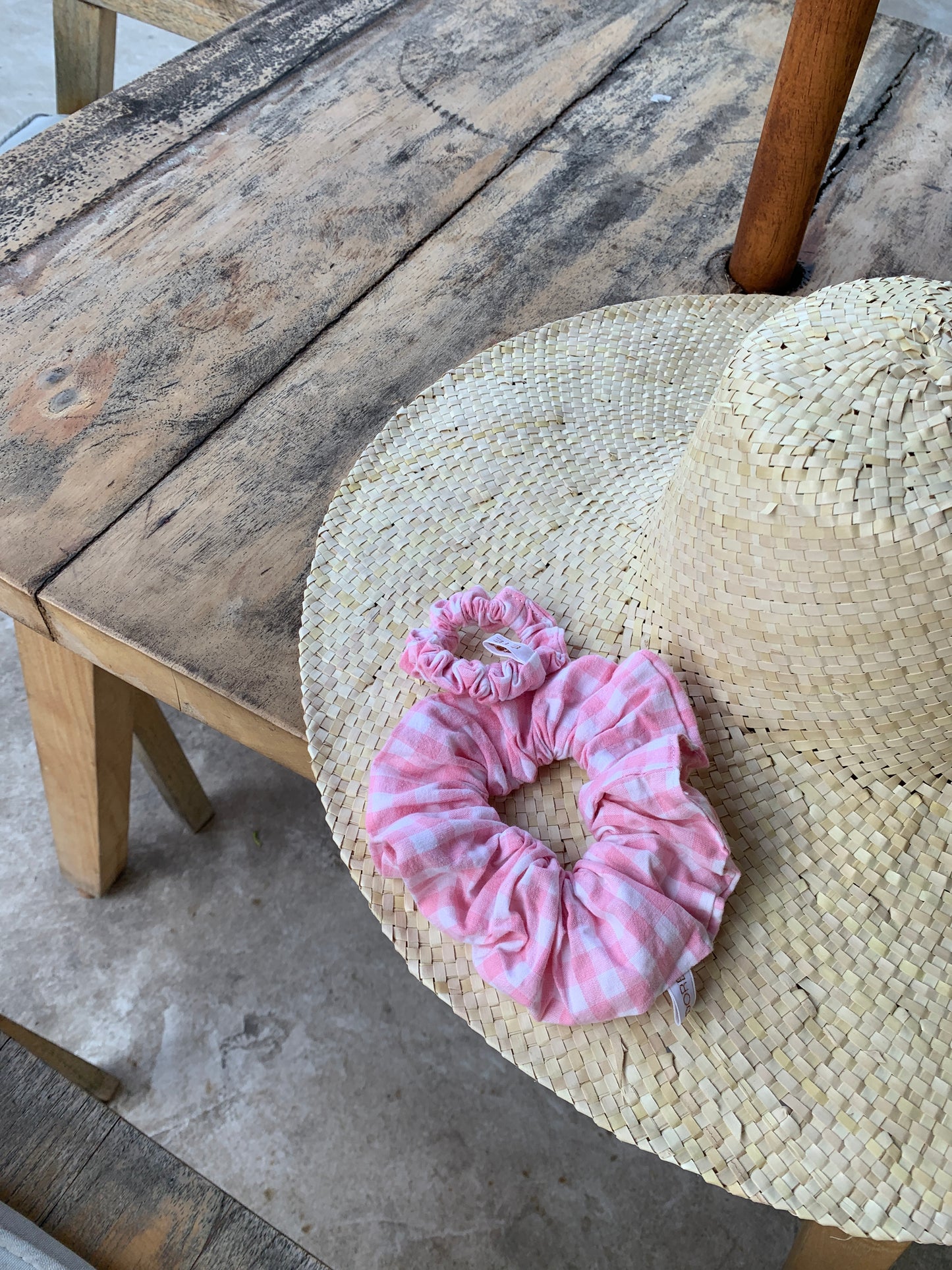 Chouchou Vichy Rose Pâle - Petit