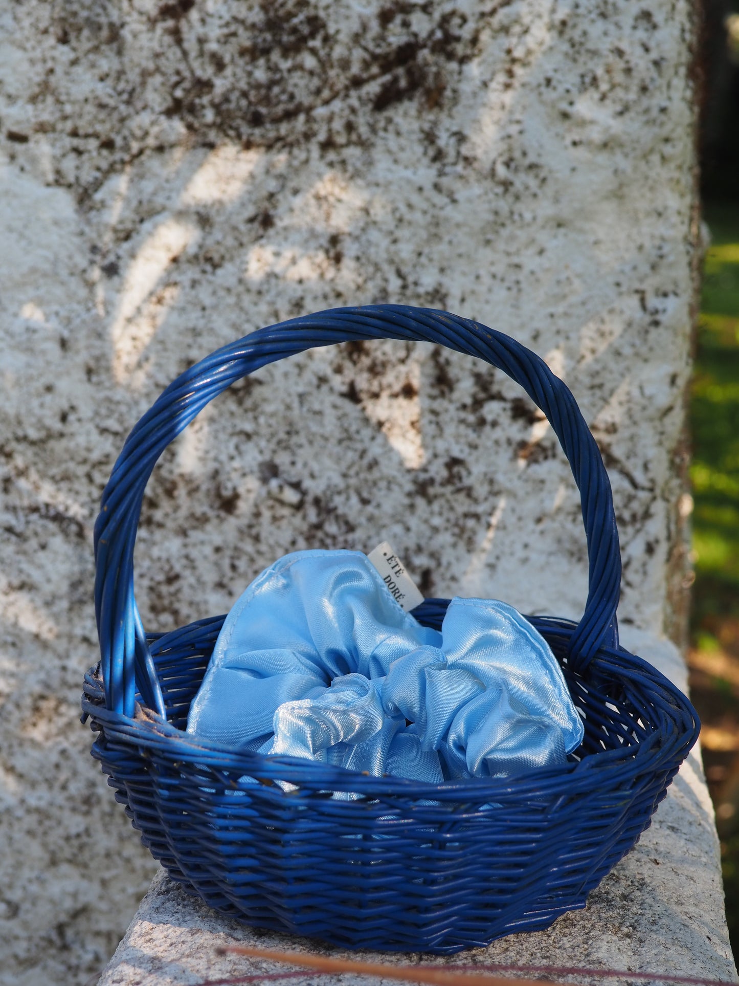Chouchou classique - Satiné bleu clair