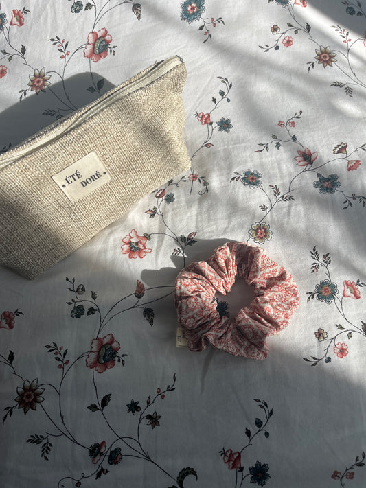 Chouchou classique - Fleurs ocre