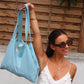 Tote bag poche - Turquoise piscine