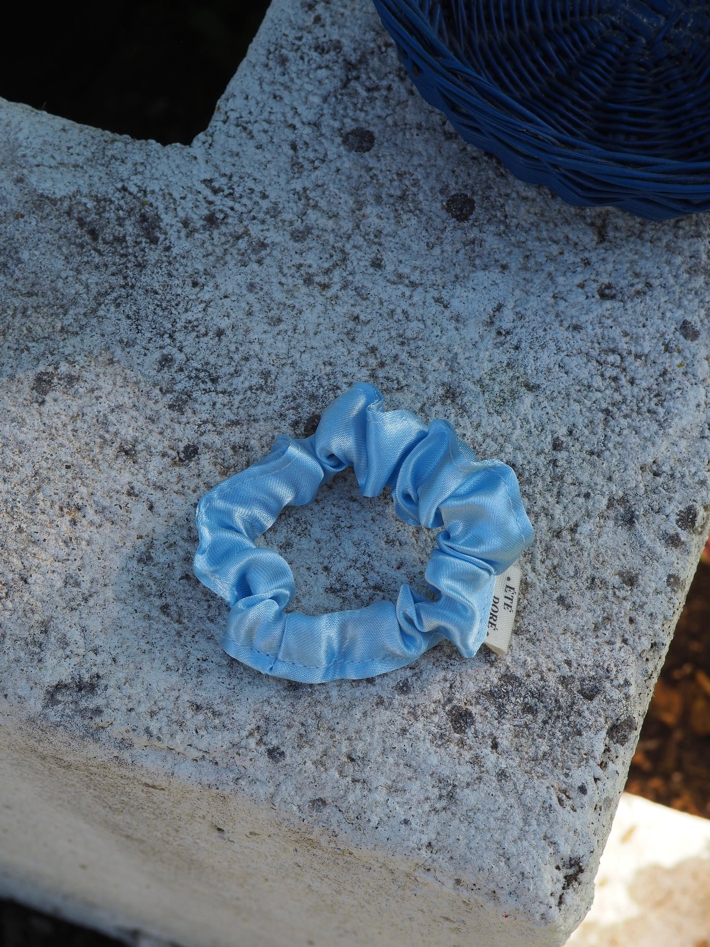 Chouchou petit - Satiné bleu clair