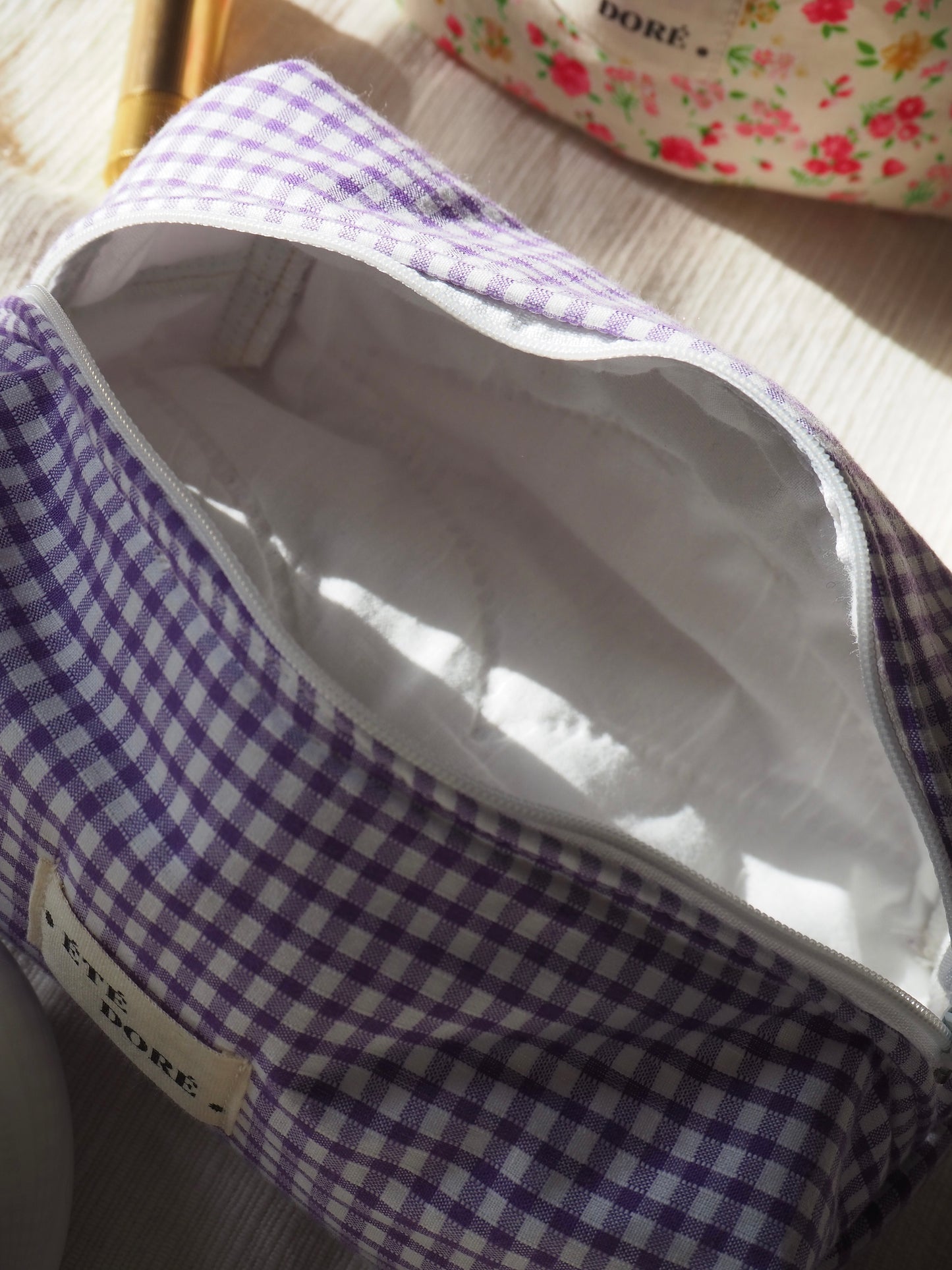 Trousse Carrée Medium - Vichy violet