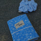Protège passeport - Bleu fleurs blanches