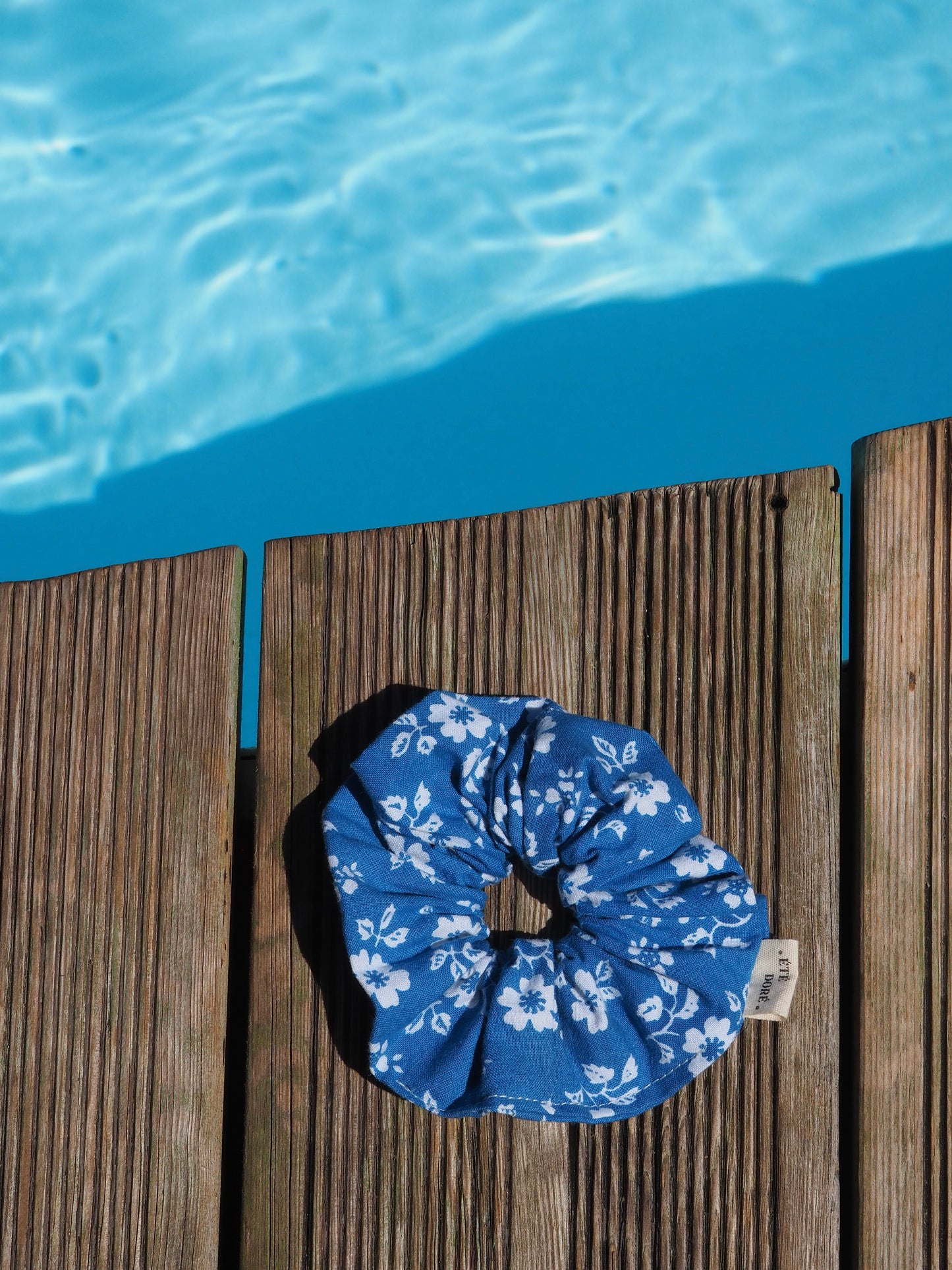 Chouchou classique - Bleu jean blanc