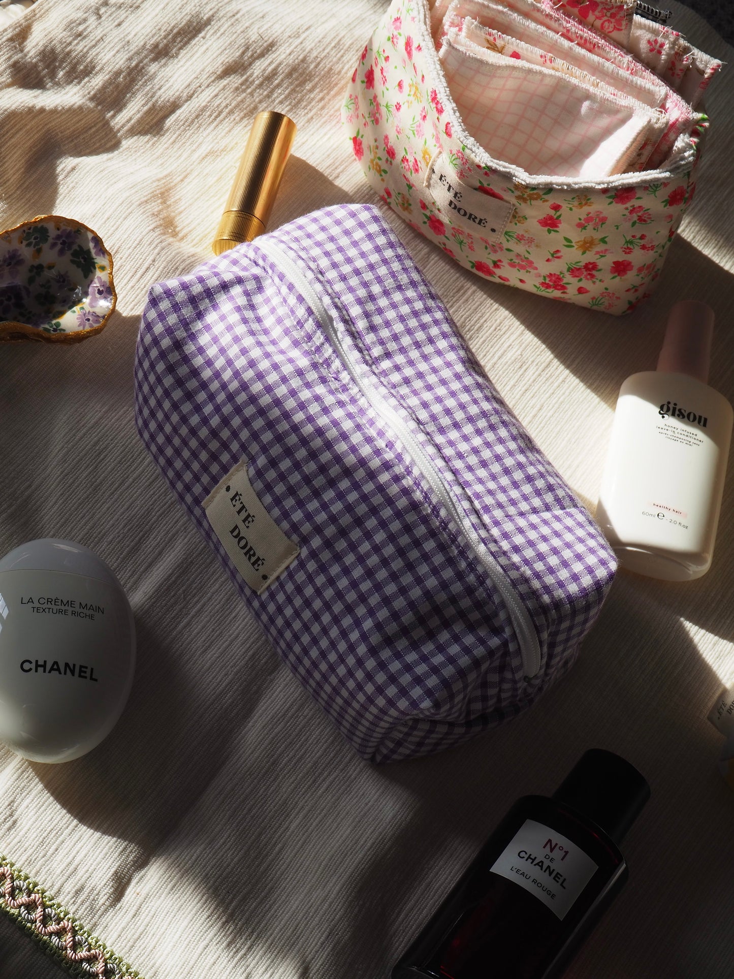 Trousse Carrée Medium - Vichy violet