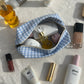 Trousse Carrée Medium - Vichy Bleu