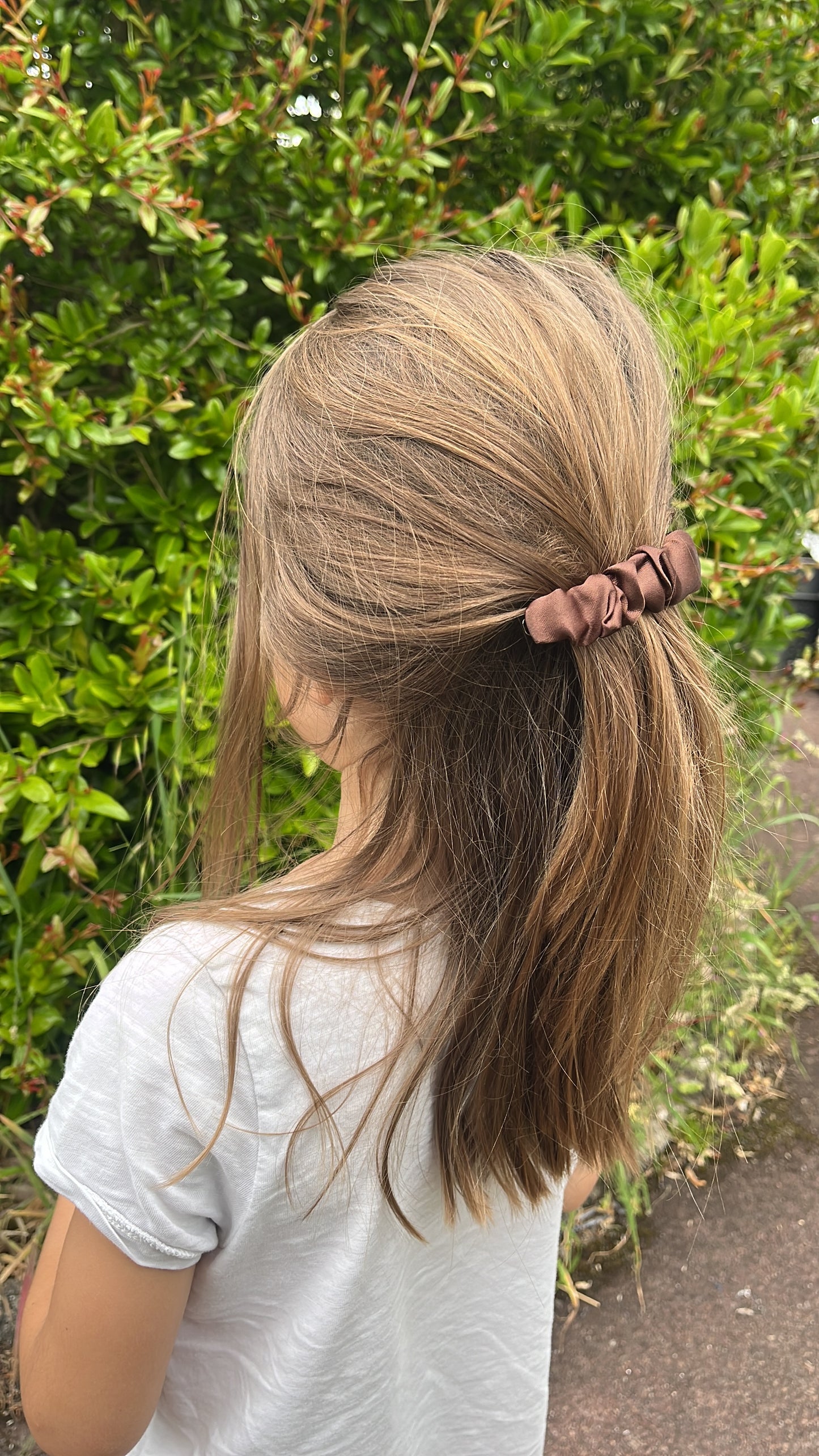 Barrette Plissée Marron Satiné