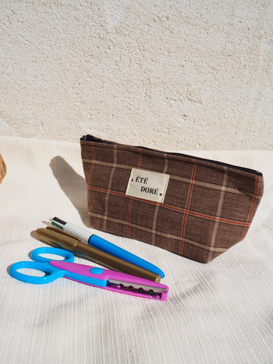 Trousse - Carreaux Marron