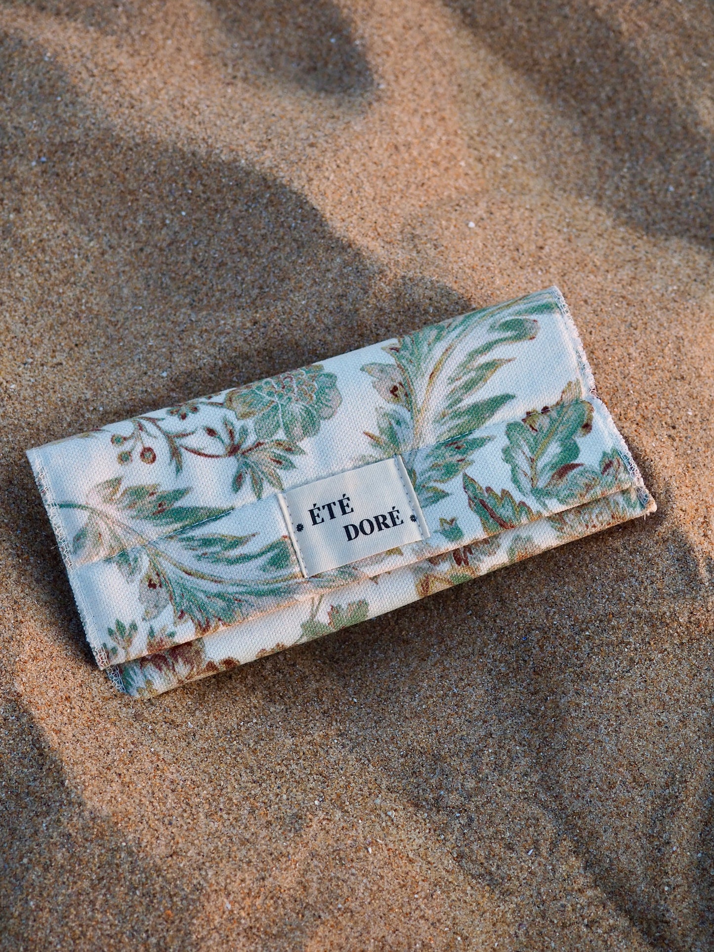 Étui à lunettes Fleurs vintage vert