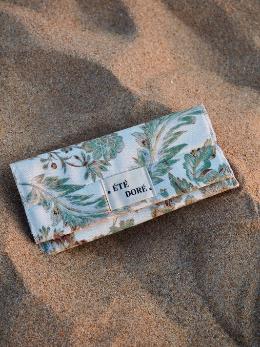 Étui à lunettes Fleurs vintage vert