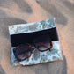 Étui à lunettes Fleurs vintage vert