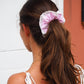 Chouchou liseret dentelle - Rose pâle