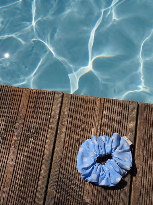 Chouchou classique - Daisy large bleu