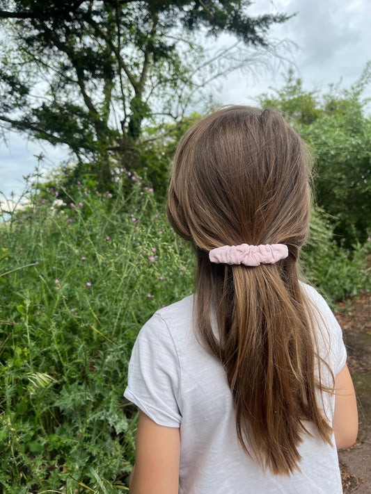 Barrette Plissée Rose Pâle