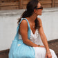 Tote bag poche - Turquoise piscine