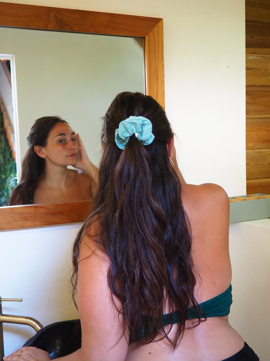 Chouchou classique - Rayé vert