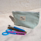 Trousse - Turquoise Blanc