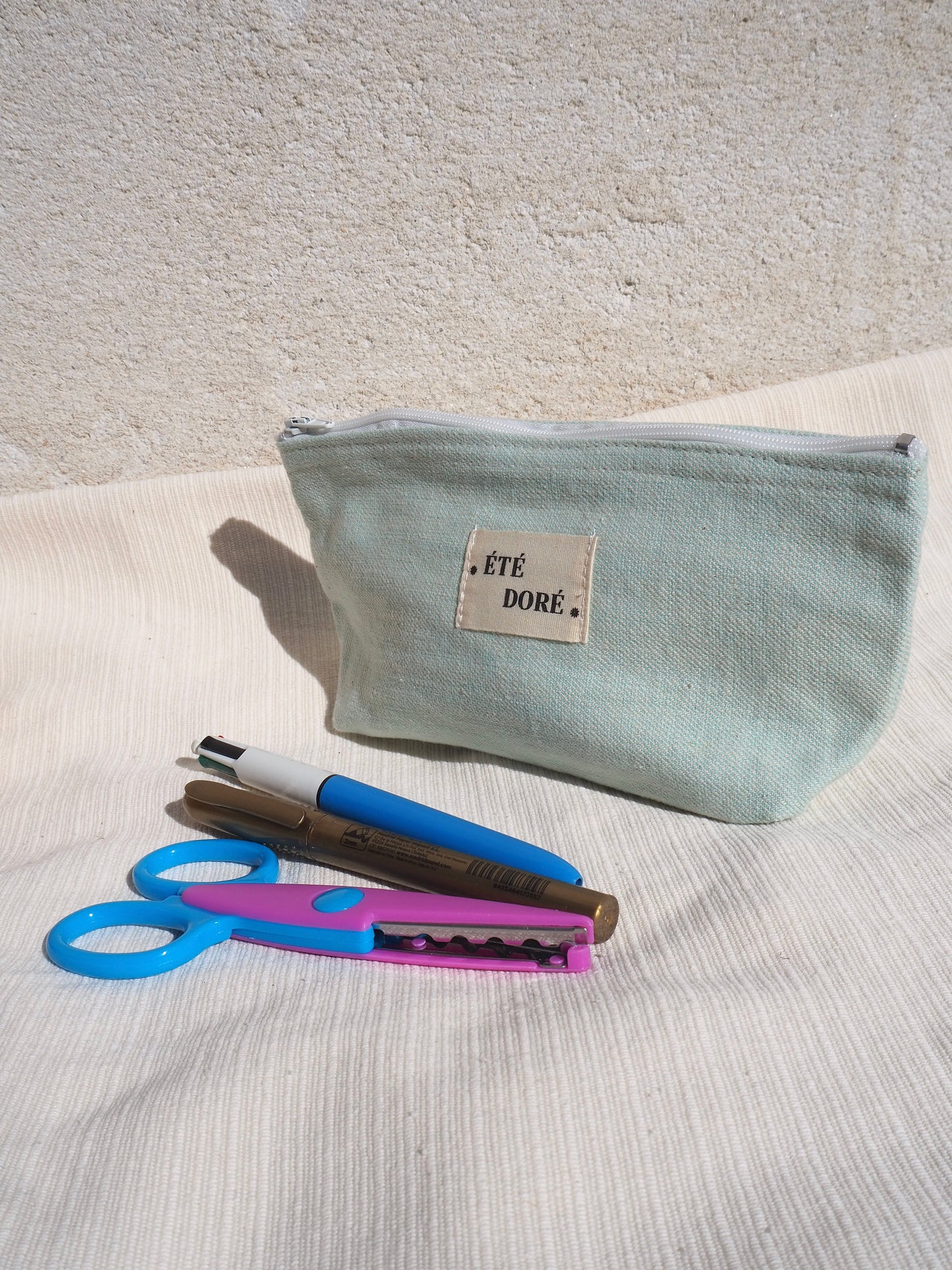 Trousse - Turquoise Blanc