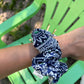 Chouchou oversize - Satiné motifs bleu