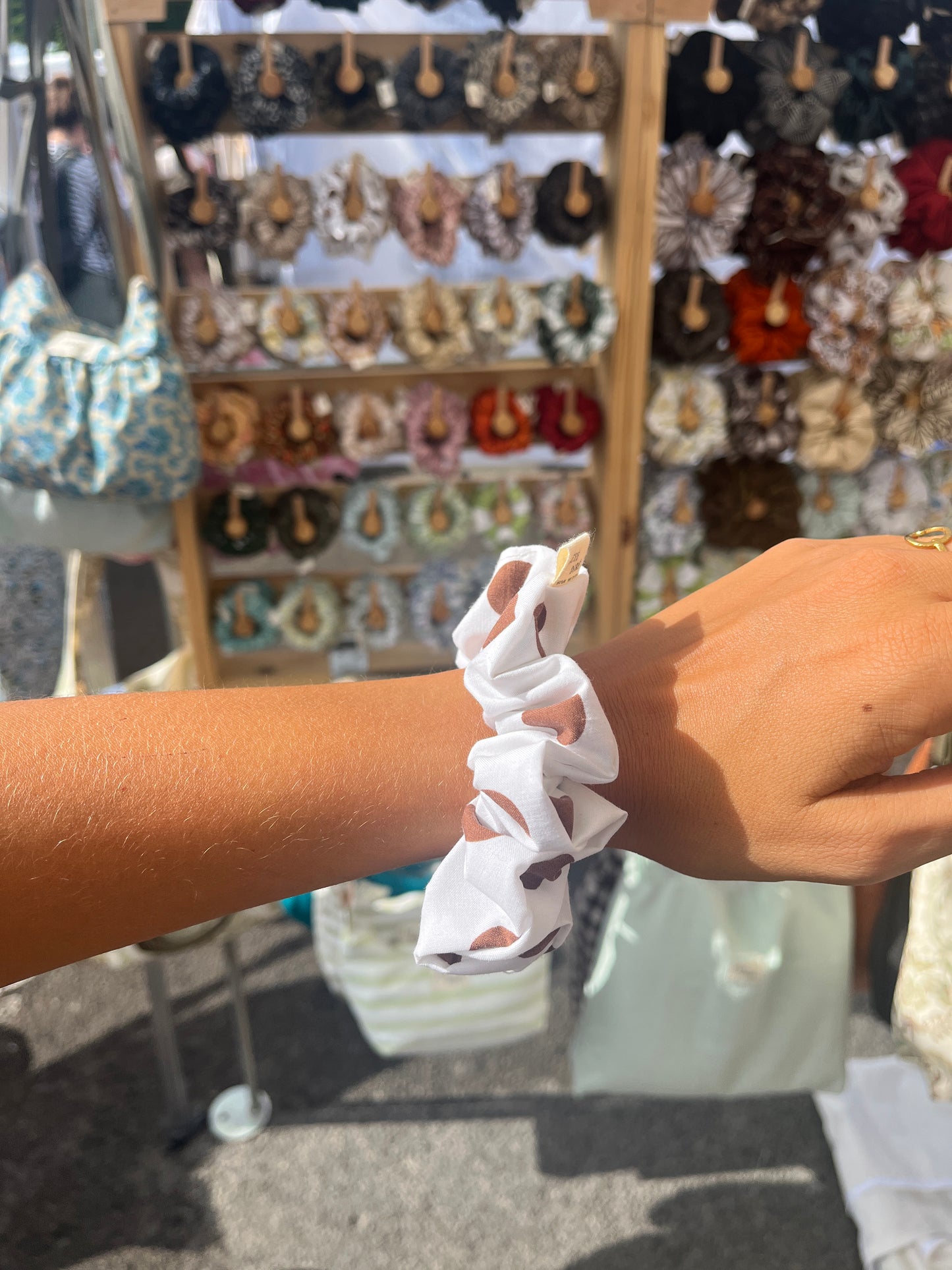 Chouchou classique - Daisy blanc marron