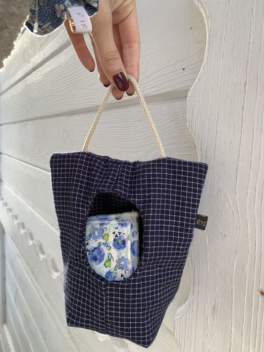 Panière Carreaux Marine