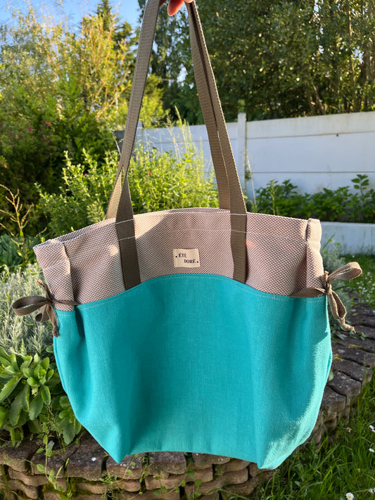 Tote bag noué - Turquoise
