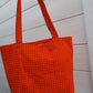 Tote bag large orange fleuri